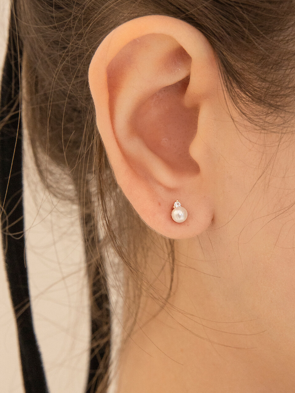 GETMEBLING [ Silver 925 ] Petit Cubic Pearl Earring