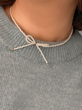 GETMEBLING Ribbon Muse Necklace_white