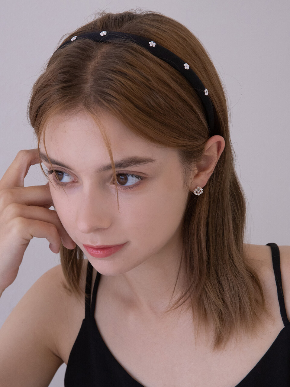 GETMEBLING Satin Flower Bead Hairband_ 5 Color
