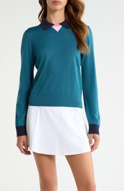 G/FORE G/FORE Colorblock Merino Wool Sweater Polo