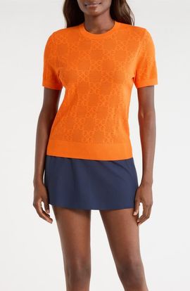 G/FORE G/FORE Pointelle Short Sleeve Sweater