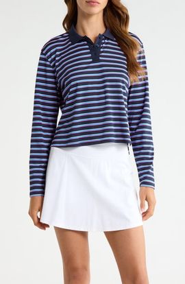G/FORE G/FORE Striped Performance Long Sleeve Polo