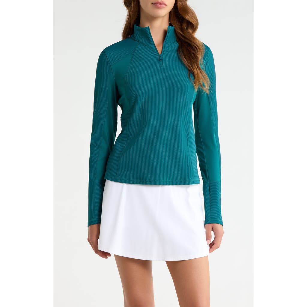 G/FORE G/FORE Two-Tone Rib Quarter Zip Performance Top