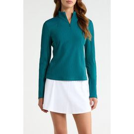 G/FORE G/FORE Two-Tone Rib Quarter Zip Performance Top