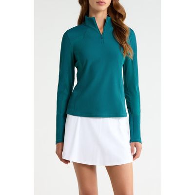 G/FORE G/FORE Two-Tone Rib Quarter Zip Performance Top