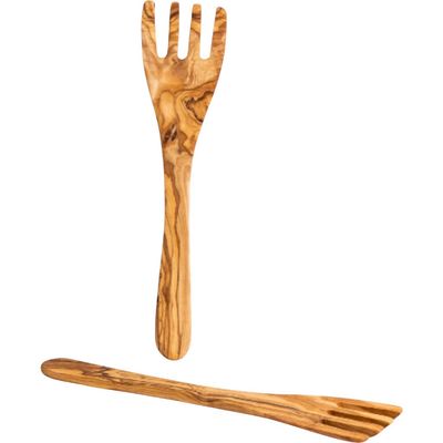 Gharyan Stoneware Gharyan Stoneware Olive Wood Serving Spatula Forks, Set of 2