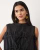 Ghospell Ghospell Amina sleeveless bow detailing ruched mini dress in black - 3