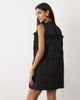 Ghospell Ghospell Amina sleeveless bow detailing ruched mini dress in black - 4