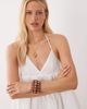 Ghospell Ghospell Cove cami strap bubble hem mini dress in white - 2