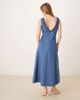 Ghospell Ghospell denim ruffle midaxi dress in blue - 3