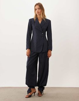 Ghospell Ghospell Sienna single breasted blazer in navy pinstripe - part of a set