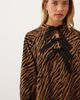 Ghospell Ghospell Suzu cotton bow detail mini dress in orange zebra print-Multi - 2