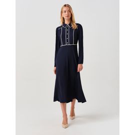 Ghost London Ghost London Alberta Contrast Piping Midi Dress