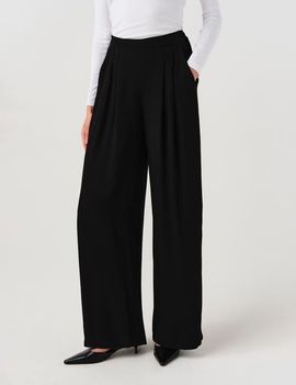Ghost London Ghost London Andie Pleated Wide Leg Crepe Trouser