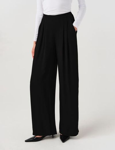 Ghost London Ghost London Andie Pleated Wide Leg Crepe Trouser
