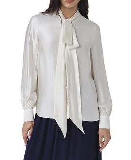 Ghost London Ghost London Anna Satin Tie Neck Blouse