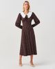Ghost London Ghost London Contrast Collar Crepe Midi Dress - 1