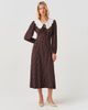 Ghost London Ghost London Contrast Collar Crepe Midi Dress - 5