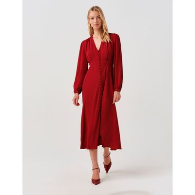 Ghost London Ghost London Francesca Crepe Button Down Midi Dress
