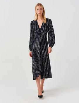 Ghost London Ghost London Francesca Spot Button Through Midi Dress