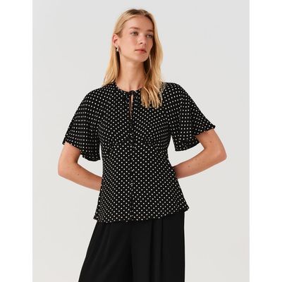 Ghost London Ghost London Frida Button Through Crepe Blouse