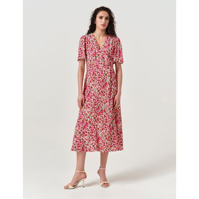 Ghost London Ghost London Jess Crepe Floral Midi Tea Dress