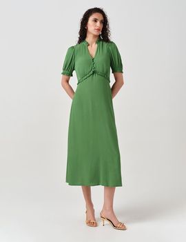 Ghost London Ghost London Jolene V-neck Crepe Midi Dress
