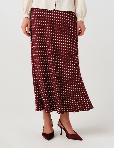 Ghost London Ghost London Lyra Spot Midi Satin Skirt