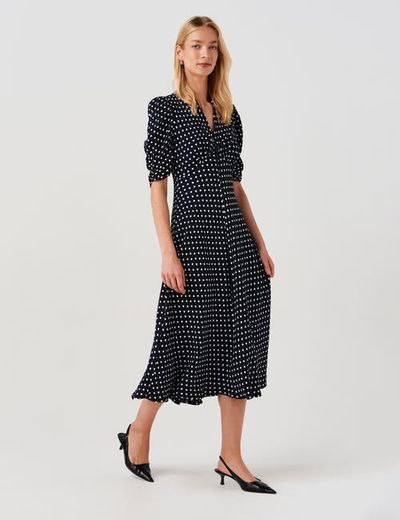 Ghost London Ghost London Mia Spot Midi Tea Dress