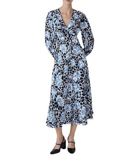 Ghost London Ghost London Noa Floral Crepe V Neck Midi Dress