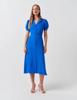 Ghost London Ghost London Phoebe Crepe Collared Button Down Dress