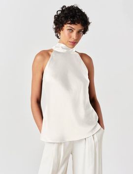 Ghost London Ghost London Reese High Neck Satin Top