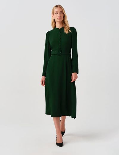 Ghost London Ghost London Ria Button Down Belted Midi Dress