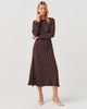 Ghost London Ghost London Scarlett Long Sleeve Spot Midi Dress - 1