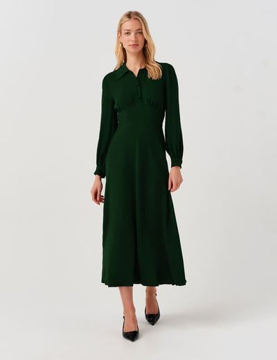 Ghost London Ghost London Wendy Crepe Collared Midi Dress
