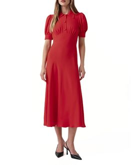 Ghost London Ghost London Wilma Collared Midi Shirt Dress