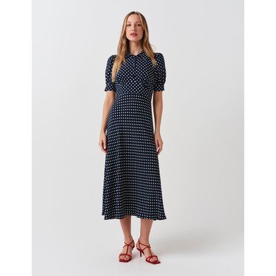 Ghost London Ghost London Wilma Fitted Waist Flared Dress