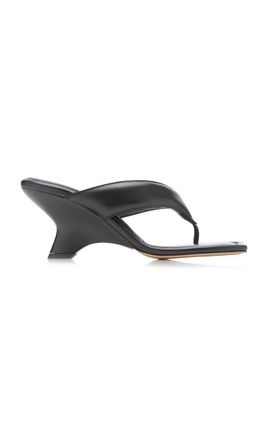 Gia Borghini Gia Borghini Padded Leather Wedge Sandals