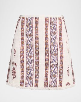 Giambattista Valli Floral Bouclé A-Line Mini Skirt