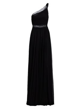 Giambattista Valli Women's One-Shoulder Lace-Trim Ruched Jersey Gown