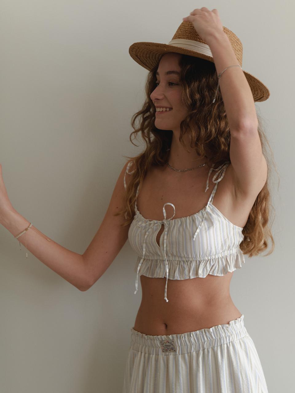 GIANNA Stripe Ribbon Bra