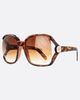 Giant Vintage Sunglasses Giant Vintage Amber Oversized Square Boho Sunglasses - 2