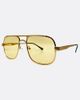 Giant Vintage Sunglasses Giant Vintage Sunglasses Giant Vintage Fillmore Tinted Aviator Glasses in Gold, Women's at Urban Outfitters - 3