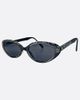 Giant Vintage Sunglasses Giant Vintage Sunglasses Giant Vintage Sissy Slim Oval Cat-Eye Sunglasses in Charcoal Shimmer, Women's at Urban Outfitters - 2