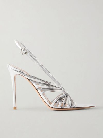 GIANVITO ROSSI 105 metallic leather slingback sandals