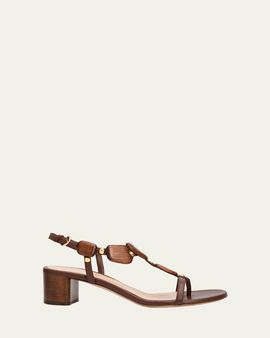 Gianvito Rossi 45mm Wooden Leather Sandals
