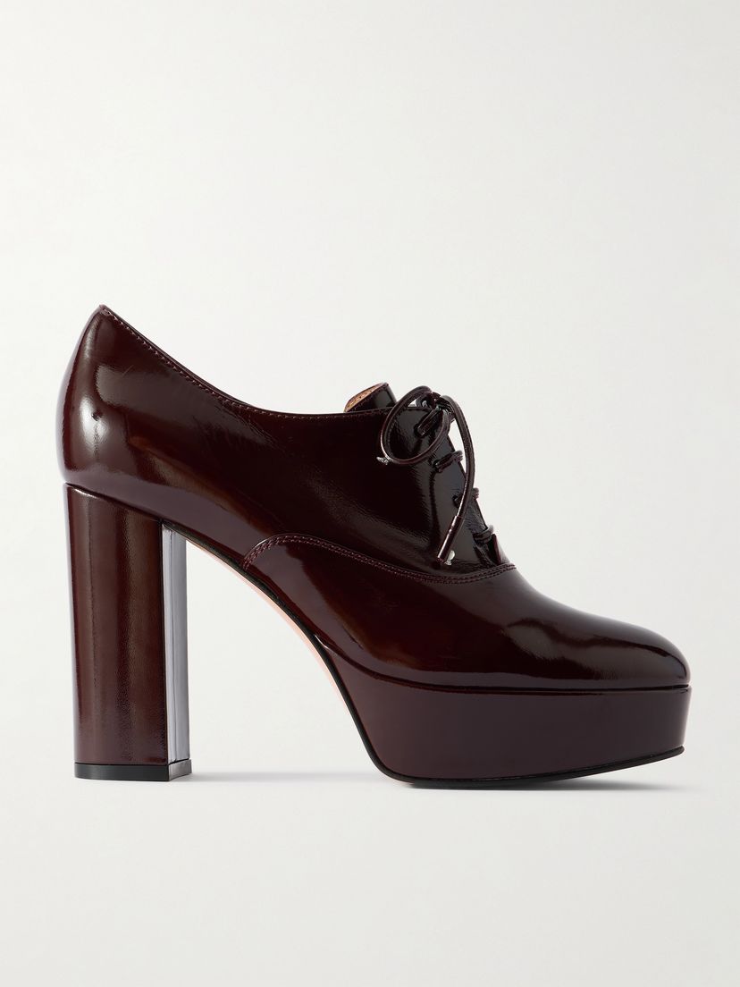 GIANVITO ROSSI 70 patent-leather platform Oxford pumps