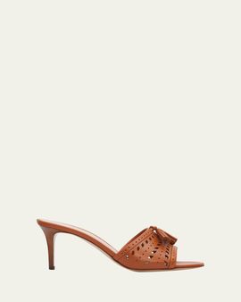 Gianvito Rossi 70mm Cutout Leather Mule Sandals