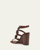 Gianvito Rossi 70mm Wooden Stud Suede Caged Sandals - 2