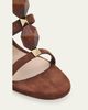 Gianvito Rossi 70mm Wooden Stud Suede Caged Sandals - 3